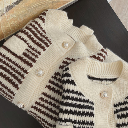 Anna – Striped Korean Cardigan