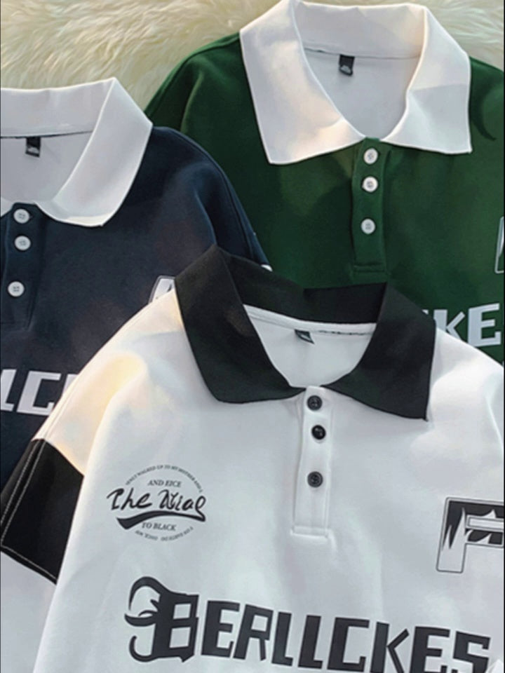 Christian – Contrast Color Long Sleeve Polo Shirt