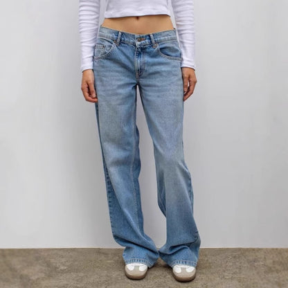 Ron – Leopard Print Patchwork Straight Jeans