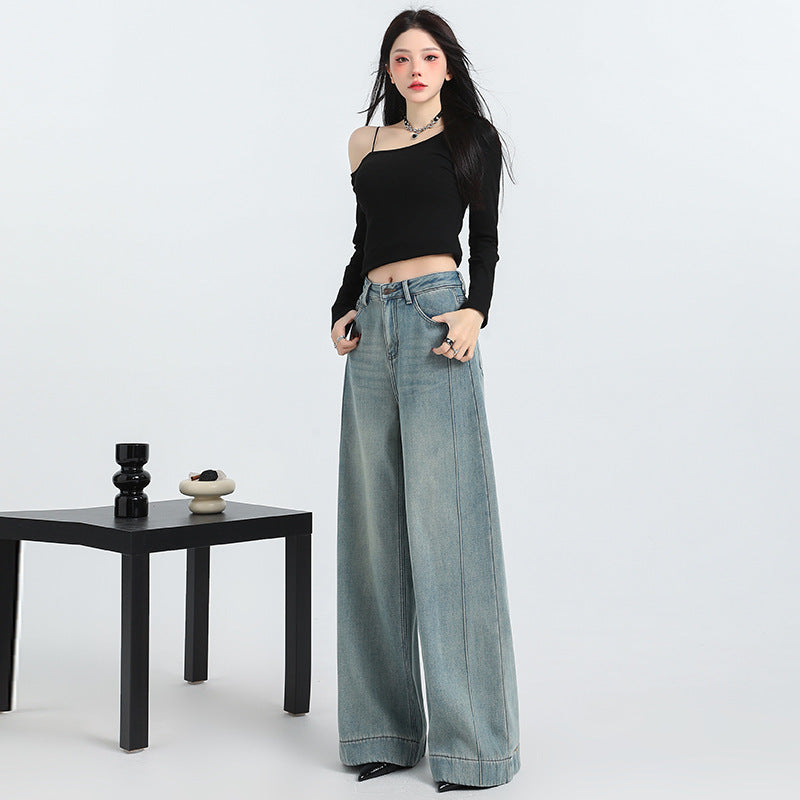 Abigail – Retro High Waist Wide Leg Jeans
