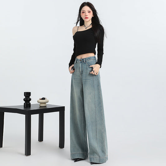 Abigail – Retro High Waist Wide Leg Jeans