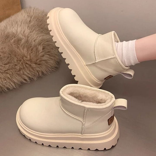 Emma – Fleece-Lined Vegan Leather Snow Boots