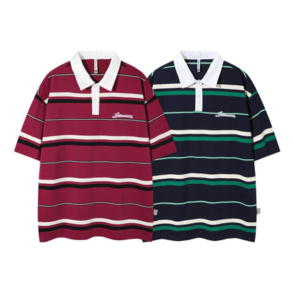 Roger – Retro Striped Polo Shirt