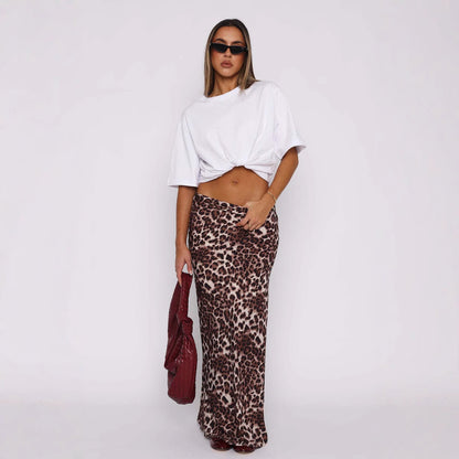Francesca – Fashion Leopard Print Long Skirt